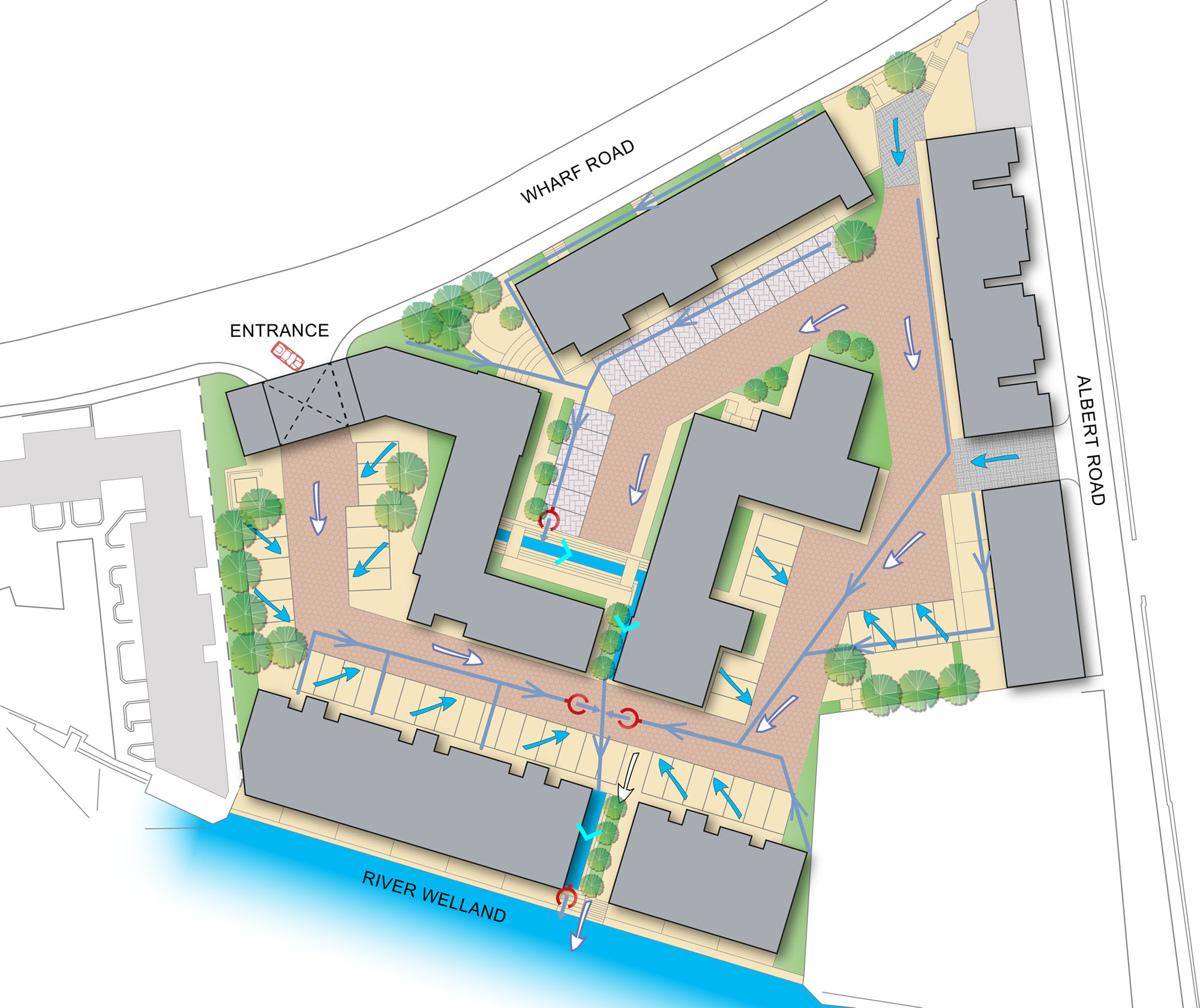 Stamford Site Plan with SuDS