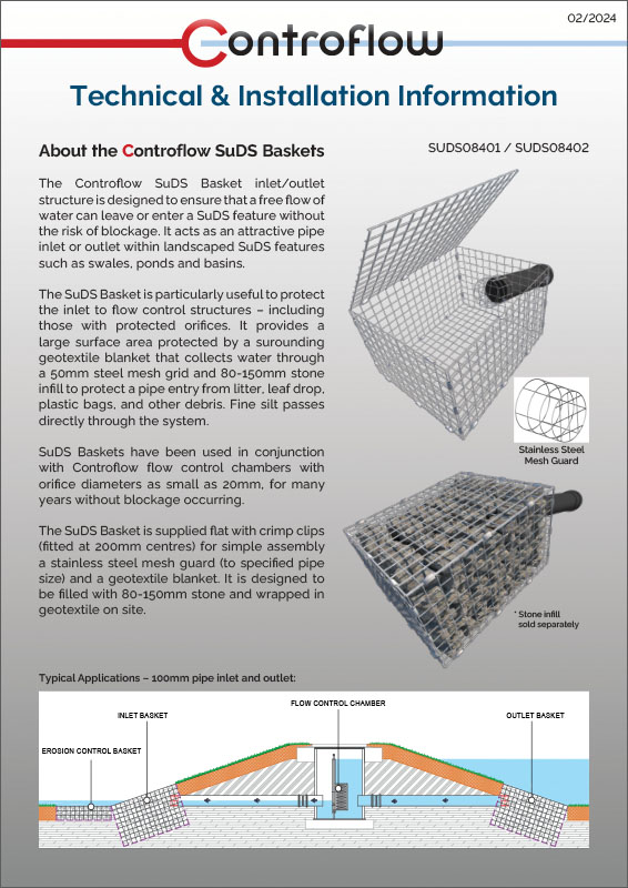 Controflow SuDS Baskets Installation Guide 2024 Cover